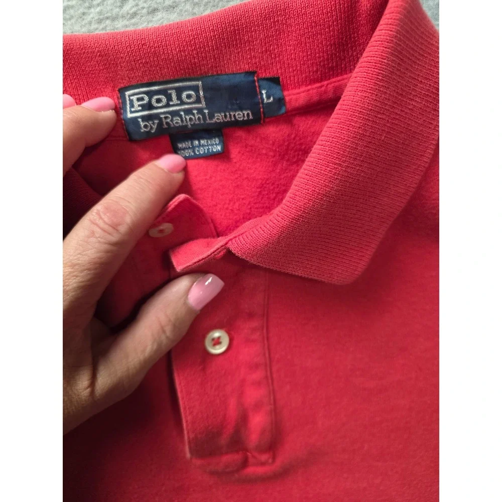 Polo Ralph Lauren Mens Large Red Short Sleeve Cotton Pique Pony Logo‎ Polo Shirt